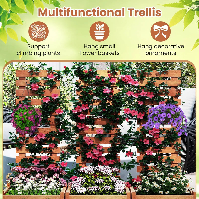 Outdoor Wooden Raised Garden Bed with Trellis by DirectDeals