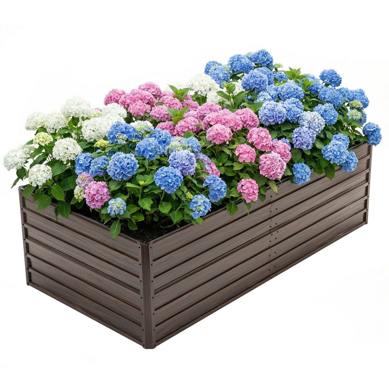 Woodgrain Aesthetic & Metal Strength: 8x4x2FT Galvanized Raised Garden Bed Kit by HouseOfZazla