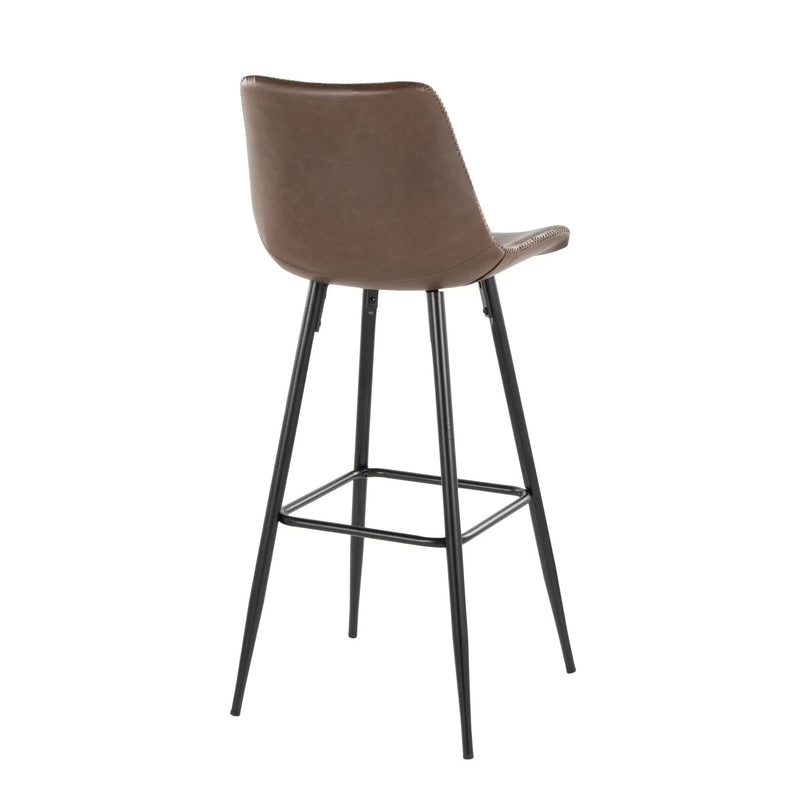 Durango - Industrial / Urban Fixed Height Barstool Square Footrest (Set of 2) - Black / Espresso by Unique Piece Furniture