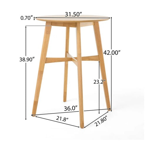 Mid-Century Modern Round Bar Table – 42" High Bar Table with Tapered Legs by HouseOfZazla