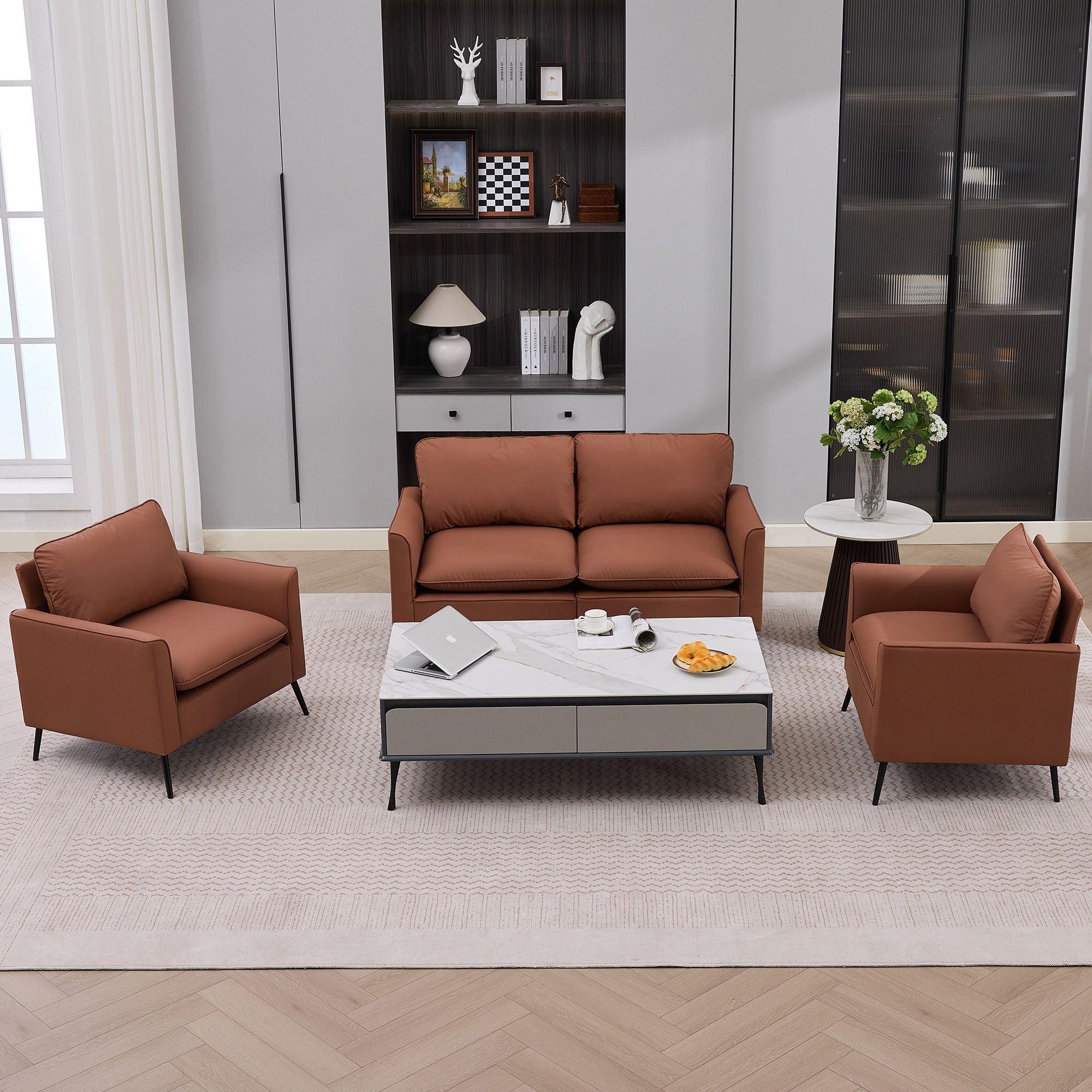 Upholstered Loveseat, For Living Room by HouseOfZazla
