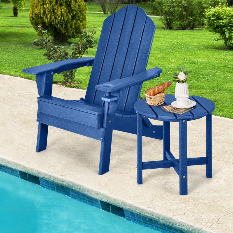 18 Inch Round Weather-Resistant Adirondack Side Table by DirectDeals