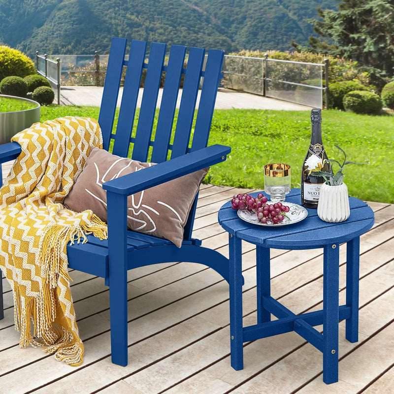 18 Inch Round Weather-Resistant Adirondack Side Table by DirectDeals