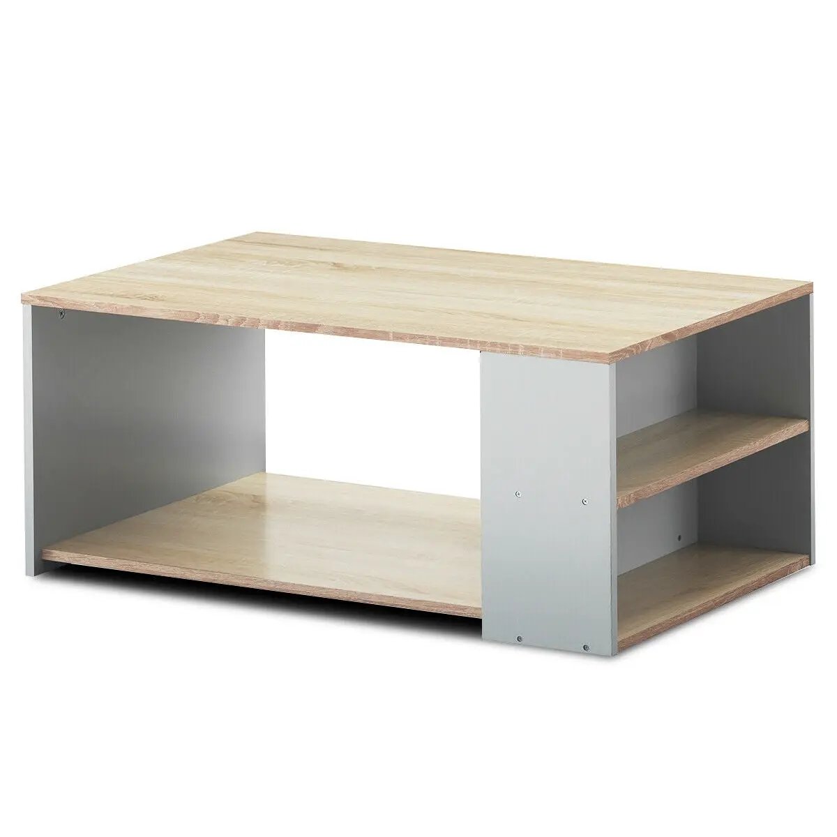 Coffee Table Sofa Side Table with Storage Shelves, photo 23 of 24