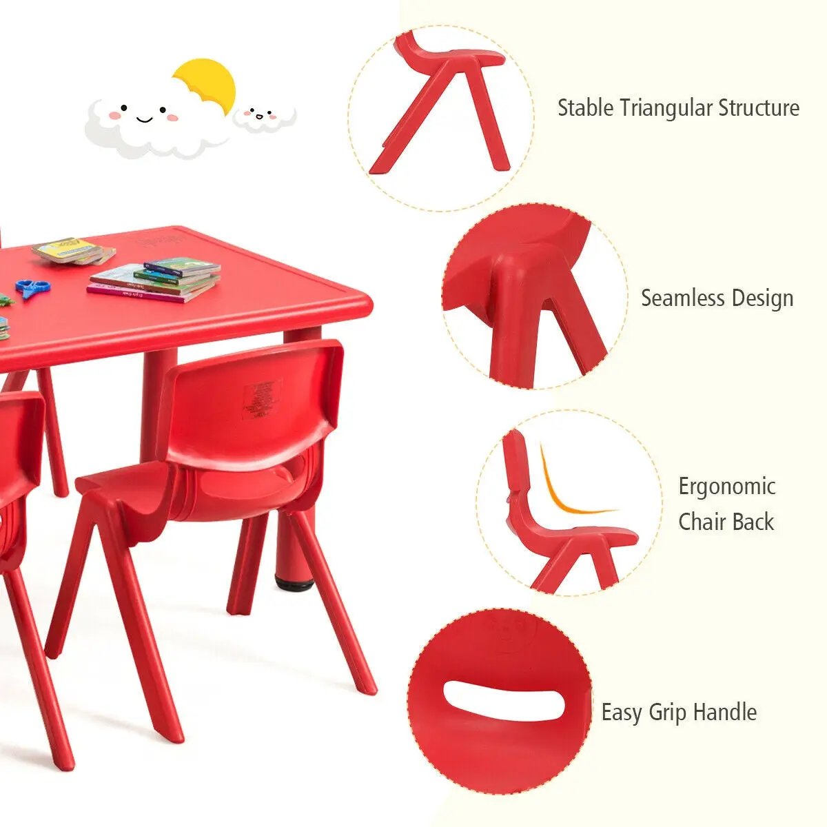 4-pack Kids Plastic Stackable Classroom Chairs by DirectDeals