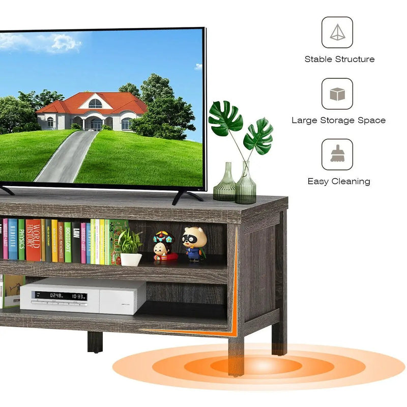 3-Tier TV Stand Console Cabinet for TV's up to 45 Inch with Storage Shelves by DirectDeals