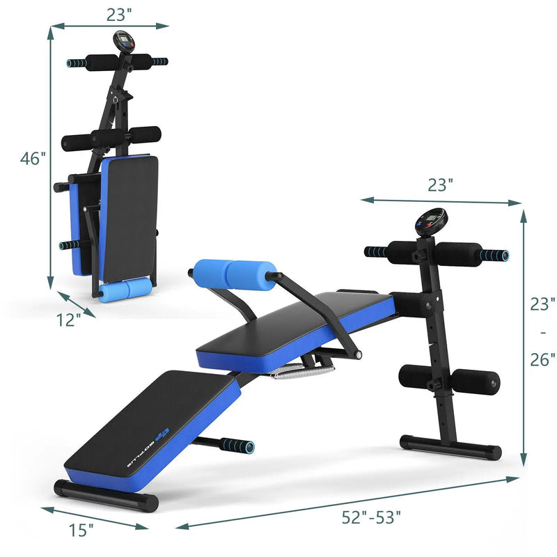 Adjustable Sit Up Bench with LCD Monitor by DirectDeals