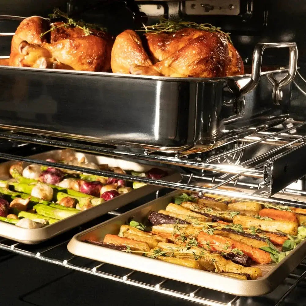 ZLINE 30" Autograph Edition Professional True Convection Single Wall Oven, Air Fry, Self Clean, White Matte, Gold WASZ-WM-30-G by Farmhouse Kitchen and Bath