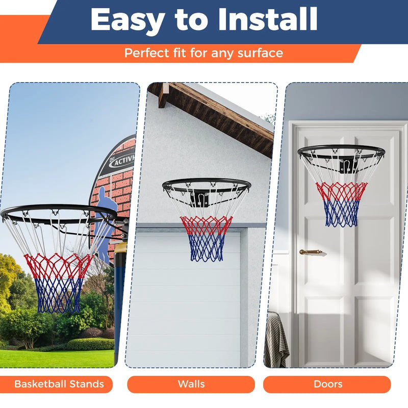 18" Basketball Rim Heavy Duty Wall Mounted Basketball Rim Goal Replacement by DirectDeals