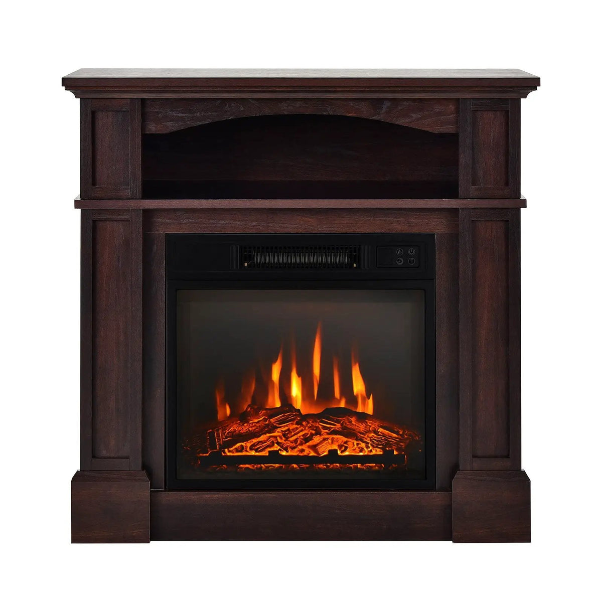 18 Inch 1400W Electric TV Stand Fireplace with Shelf by DirectDeals
