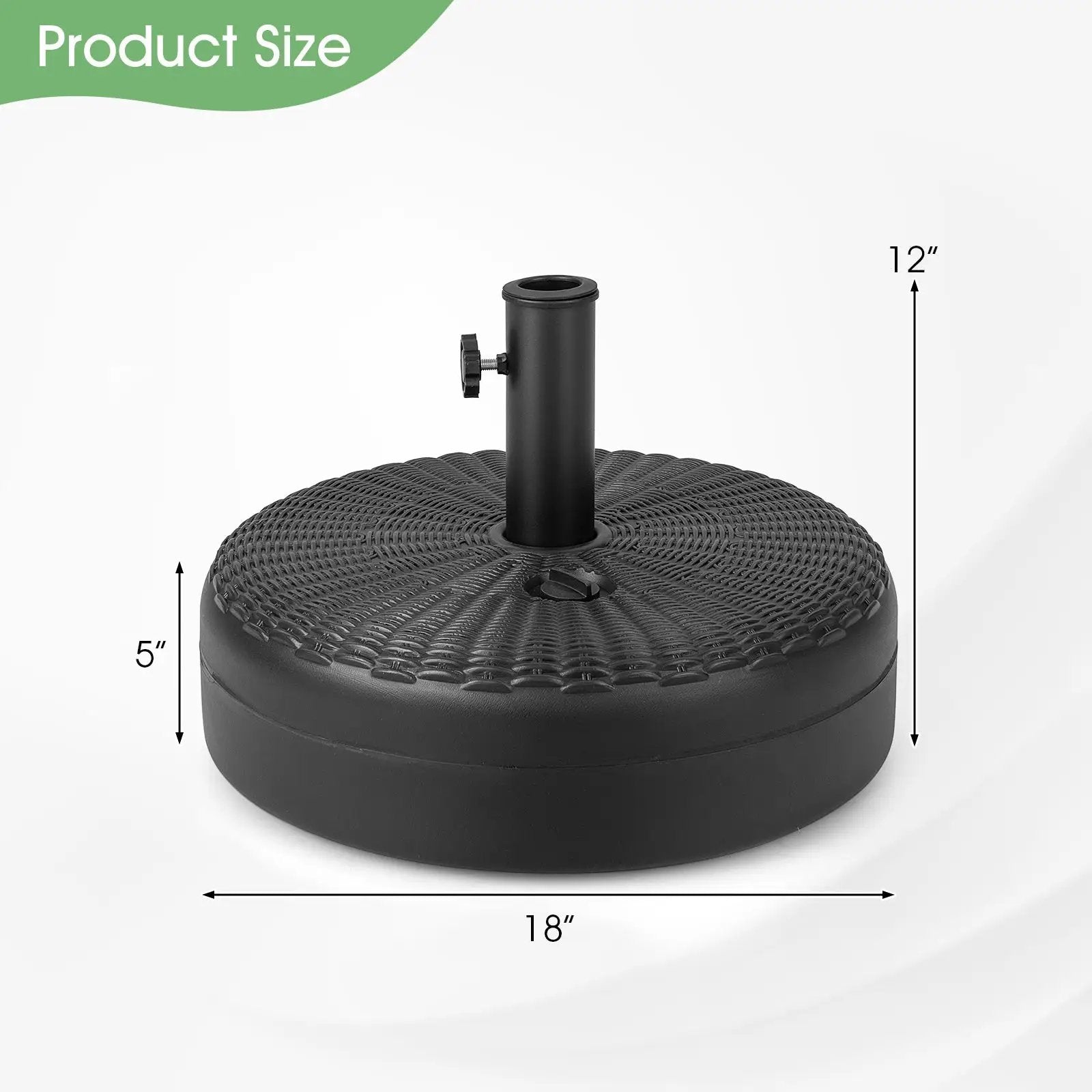 18 Inch Fillable Heavy-Duty Round Umbrella Base Stand by DirectDeals