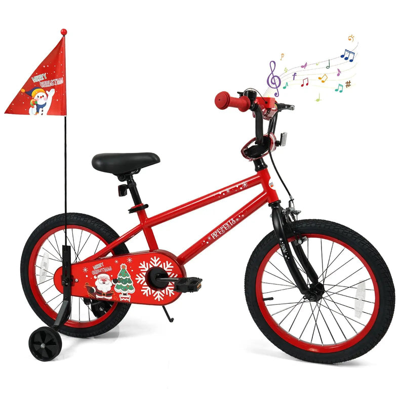 Kids Bike 12-18 Inch with Training Wheels & Christmas Music by DirectDeals