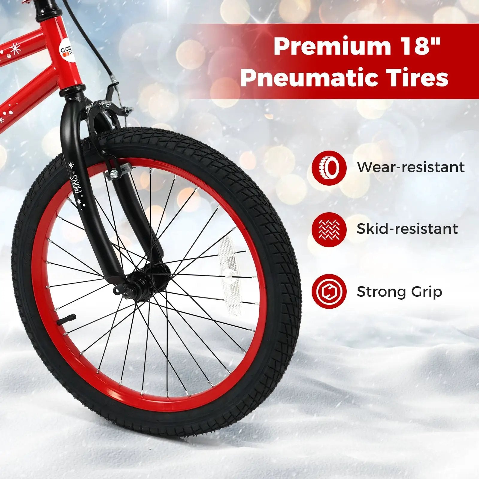 Kids Bike 12-18 Inch with Training Wheels & Christmas Music by DirectDeals