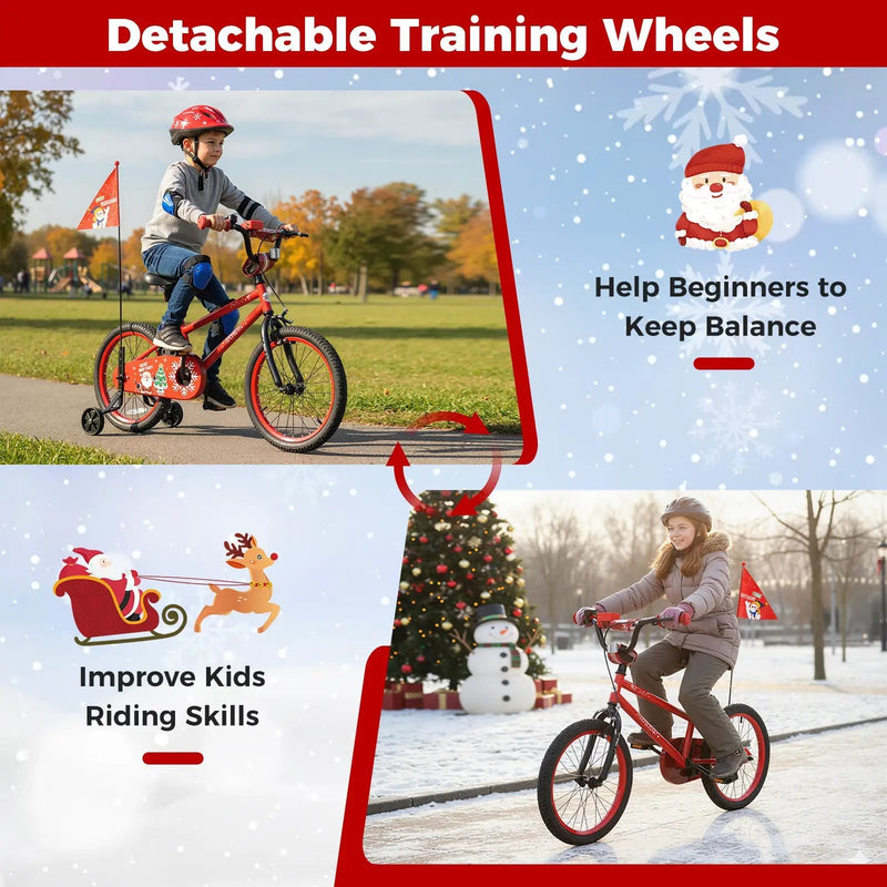Kids Bike 12-18 Inch with Training Wheels & Christmas Music by DirectDeals
