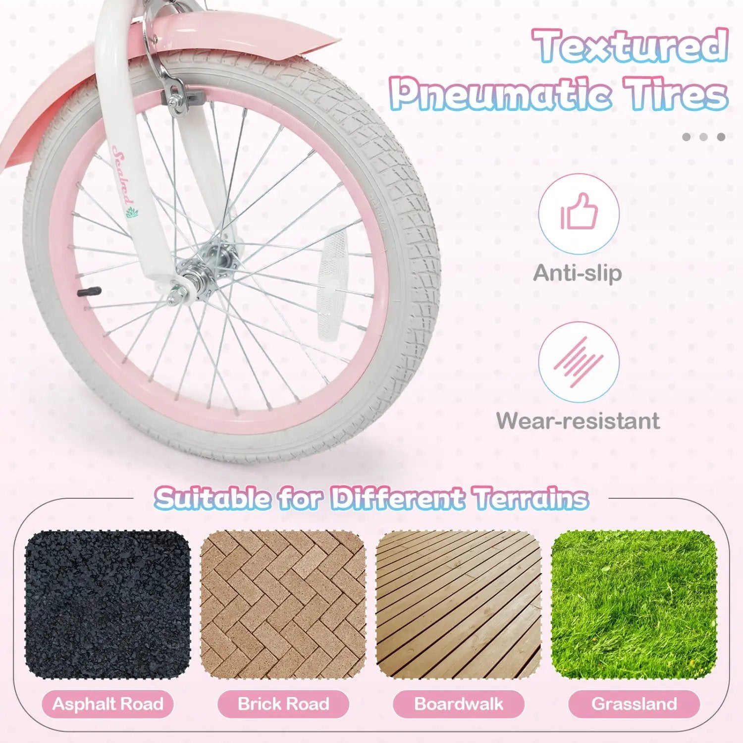 18-Inch Kids Bike Adjustable with Basket and Streamers Pink by DirectDeals