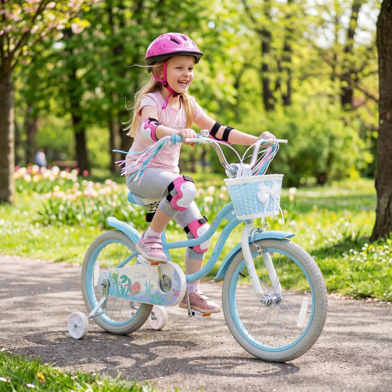 Kids Bike 12-20 Inch with Training Wheels & Basket by DirectDeals