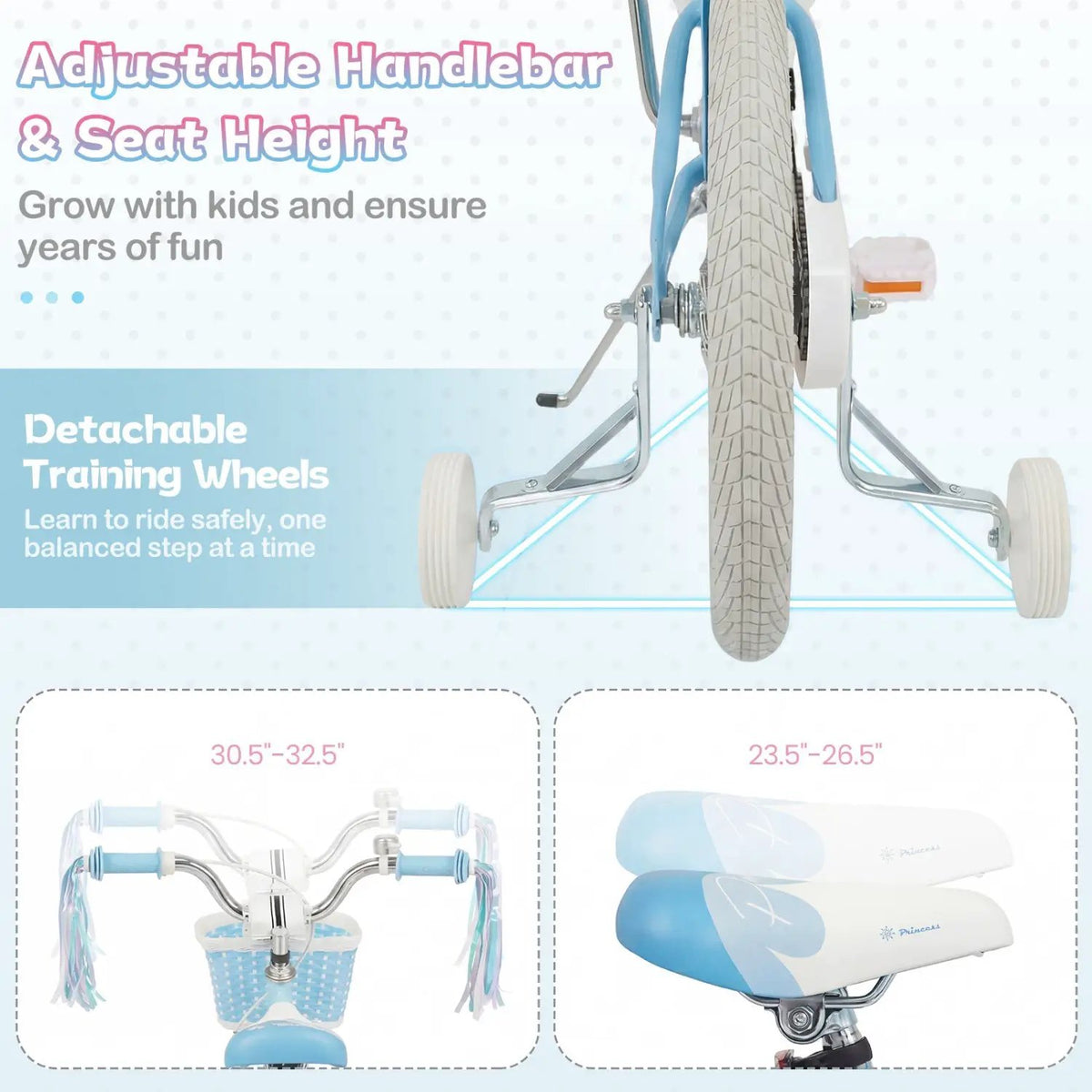 Kids Bike 12-20 Inch with Training Wheels & Basket, photo 24 of 40