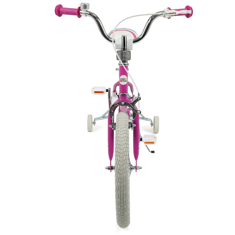 Kids Bike 12-18 Inch with Training Wheels - Pink by DirectDeals