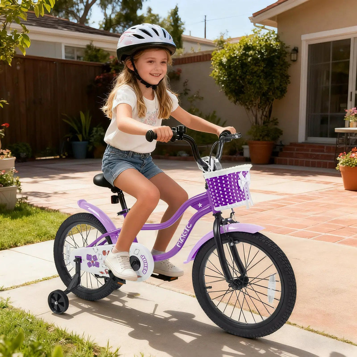 Kids Bike with Training Wheels 12-18 Inch - Purple, photo 25 of 32