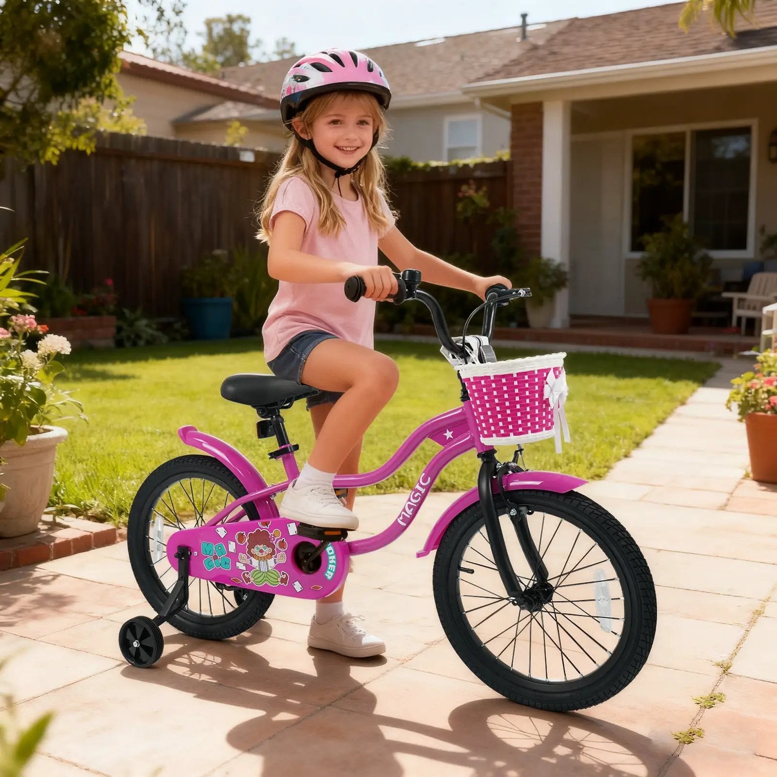 Kids Bike with Training Wheels 12-18 Inch - Magic Rose by DirectDeals