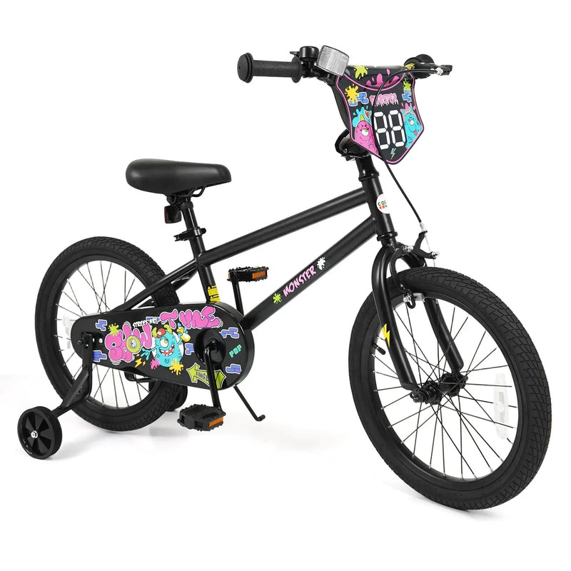 18-Inch Kids Bike with Training Wheels for Ages 4-8 by DirectDeals