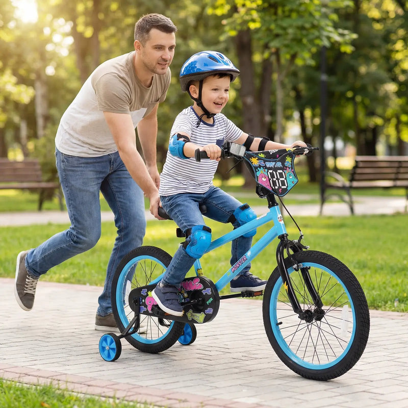 Kids Bike 16 Inch with Training Wheels Ages 4-7 by DirectDeals