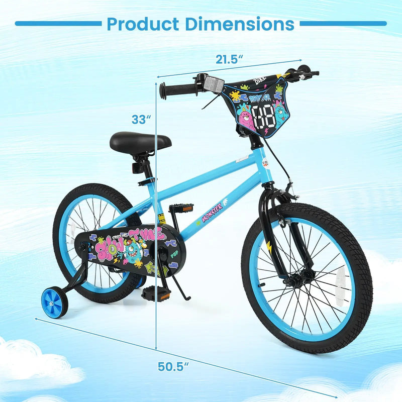 Kids Bike 16 Inch with Training Wheels Ages 4-7 by DirectDeals