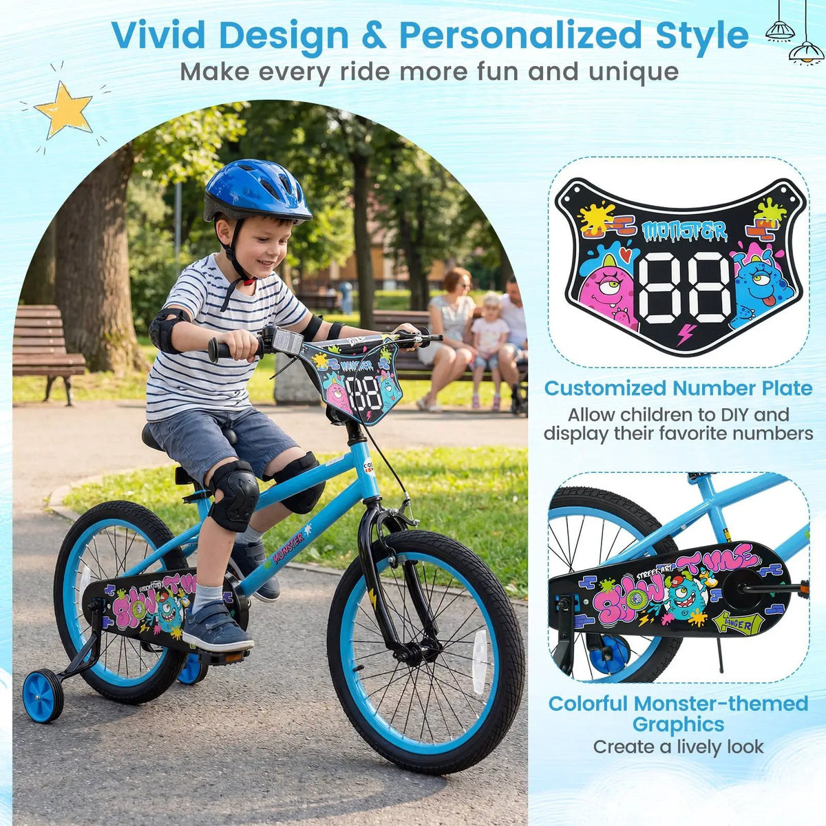 Kids Bike 16 Inch with Training Wheels Ages 4-7, photo 30 of 32