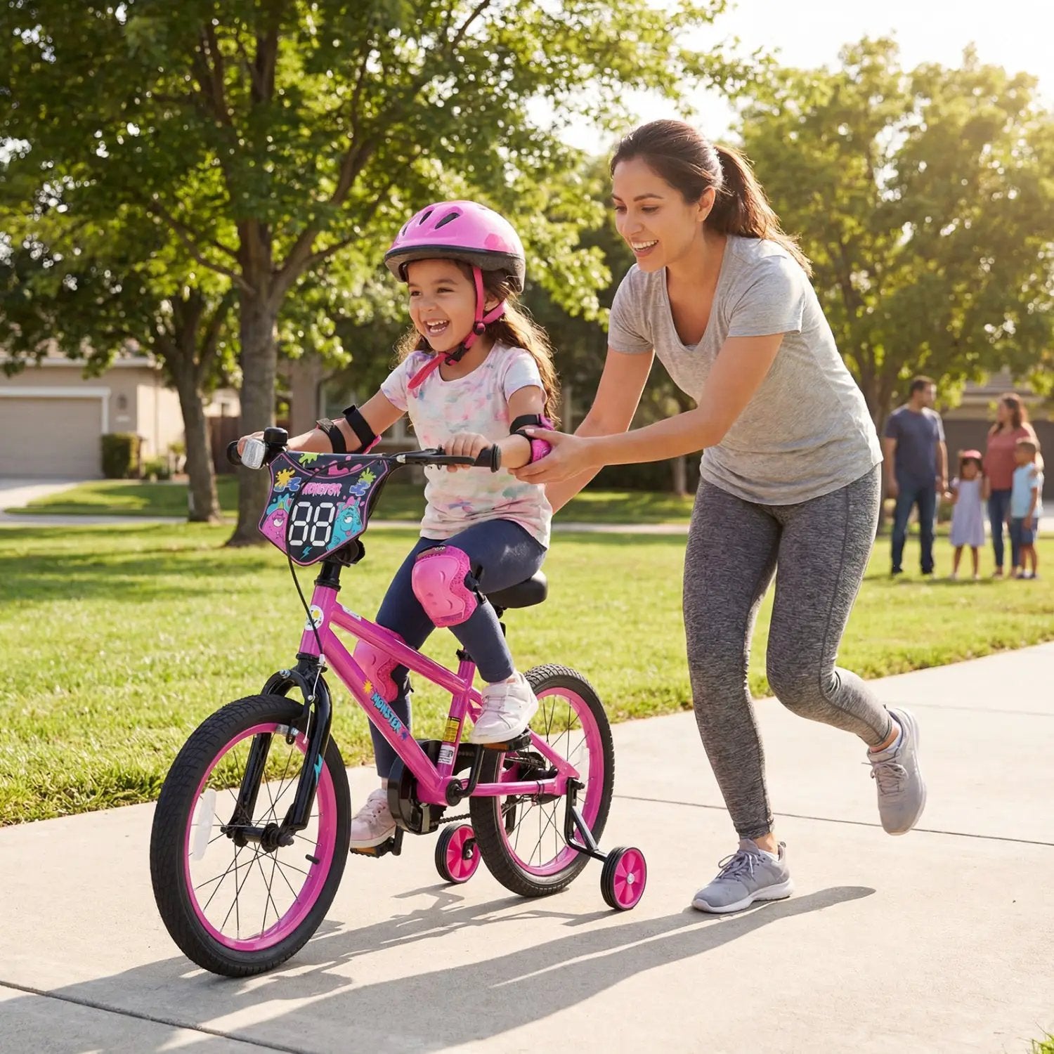 Kids Bike with Training Wheels 12-18 Inch Pink by DirectDeals
