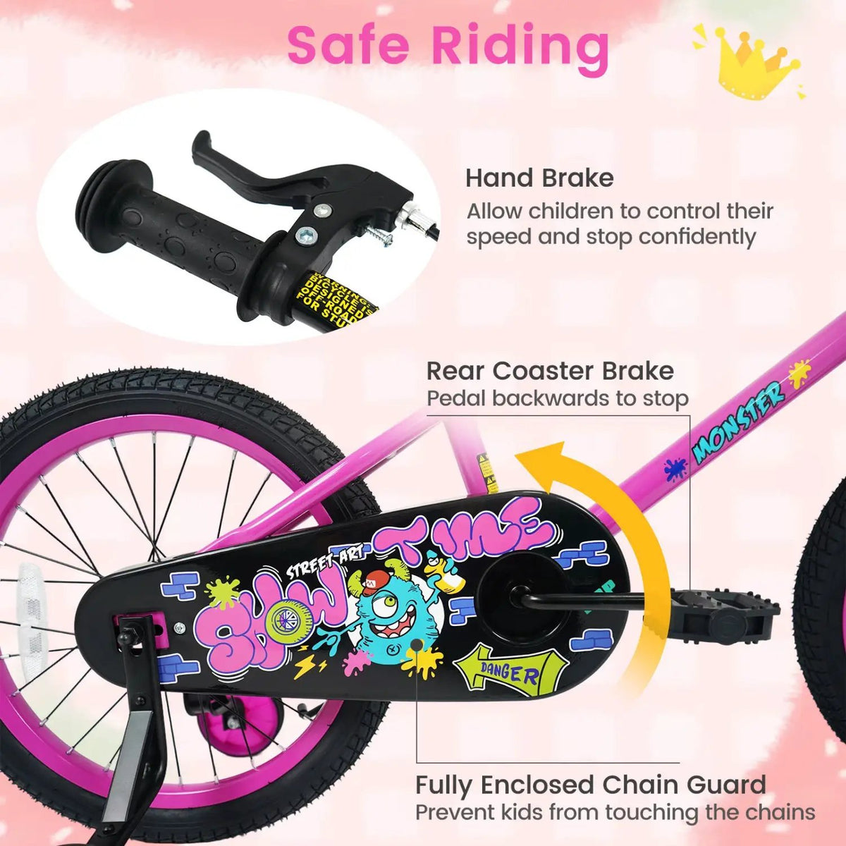 Kids Bike with Training Wheels 12-18 Inch Pink, photo 31 of 32