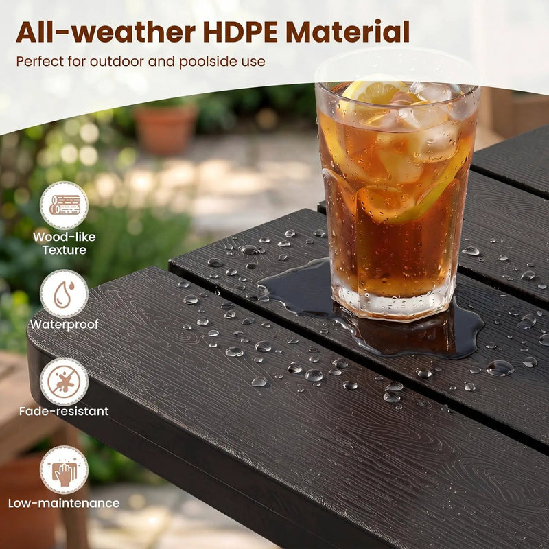 18" Adirondack Side Table with Slatted HDPE Surface by DirectDeals