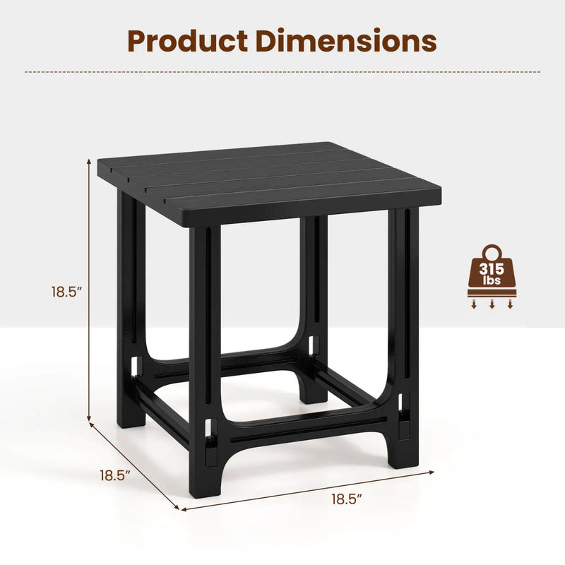 18" Adirondack Side Table with Slatted HDPE Surface by DirectDeals