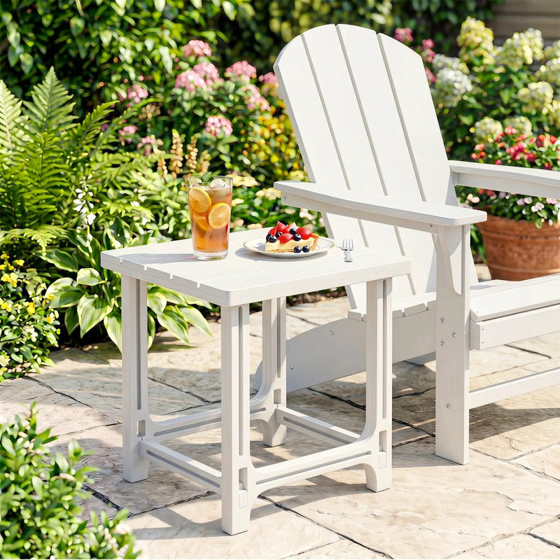 18" Adirondack Side Table with Slatted HDPE Surface by DirectDeals