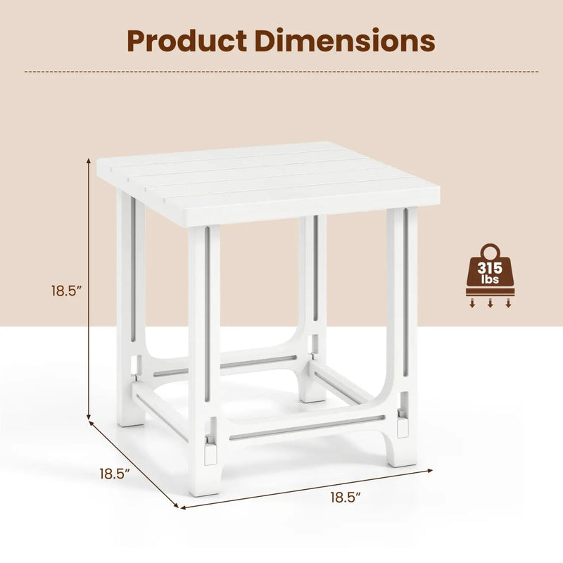 18" Adirondack Side Table with Slatted HDPE Surface by DirectDeals