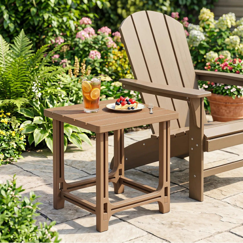 18" Adirondack Side Table with Slatted HDPE Surface by DirectDeals