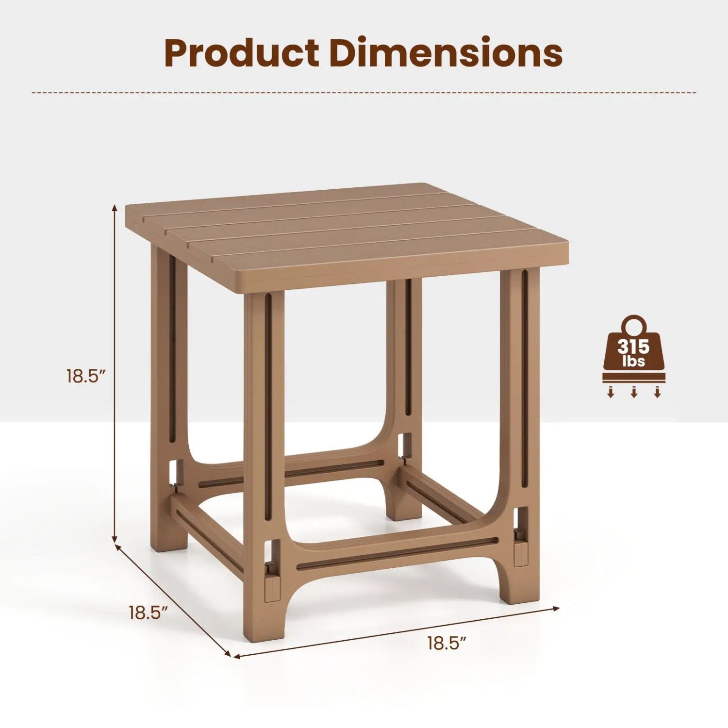 18" Adirondack Side Table with Slatted HDPE Surface by DirectDeals