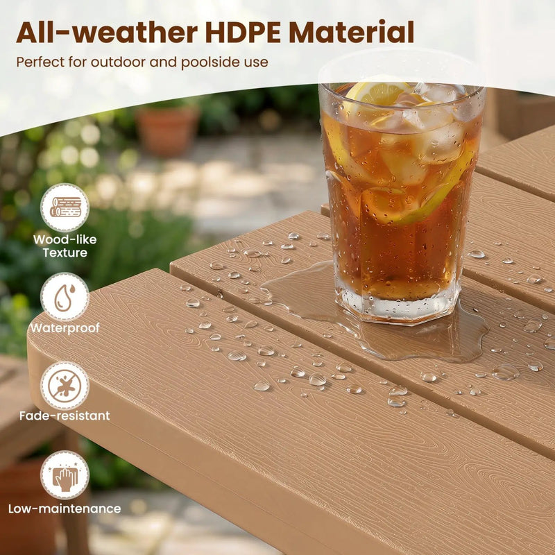 18" Adirondack Side Table with Slatted HDPE Surface by DirectDeals