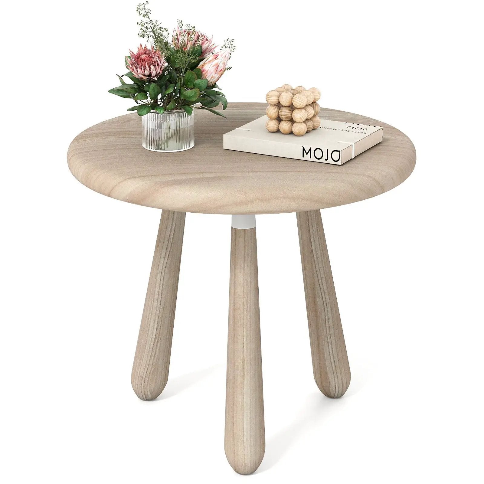 18 Inch Outdoor Mahogany Wood Side Table with Thickened Board by DirectDeals