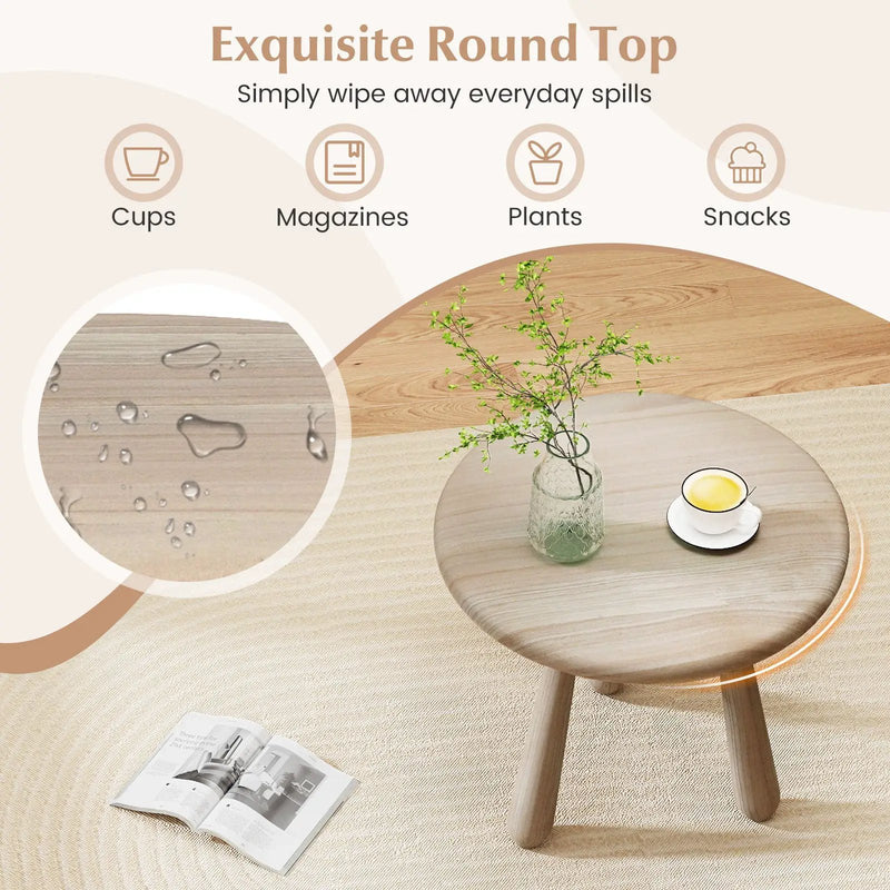 18 Inch Outdoor Mahogany Wood Side Table with Thickened Board by DirectDeals