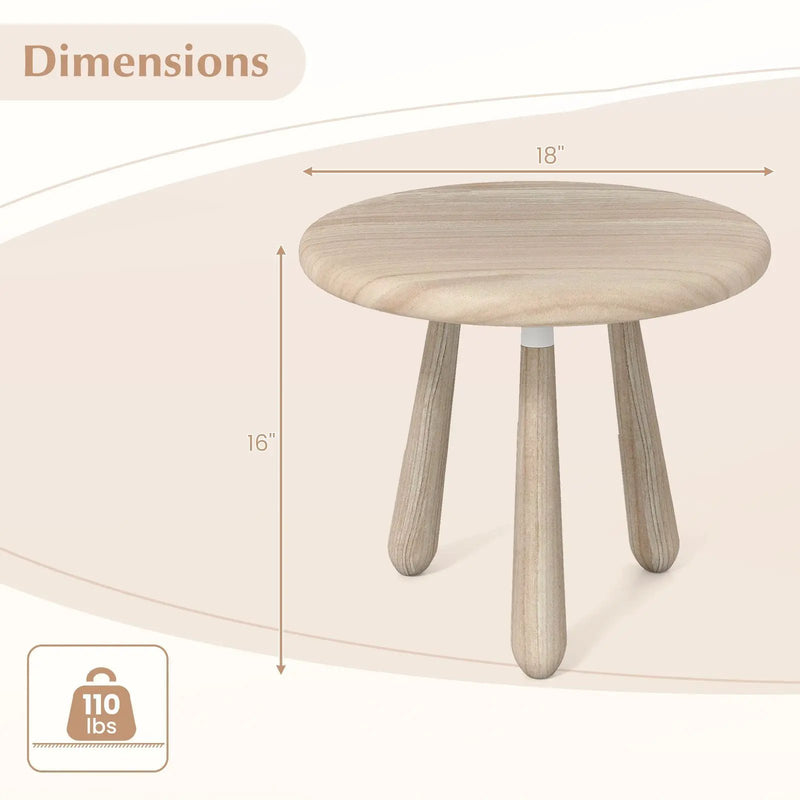 18 Inch Outdoor Mahogany Wood Side Table with Thickened Board by DirectDeals