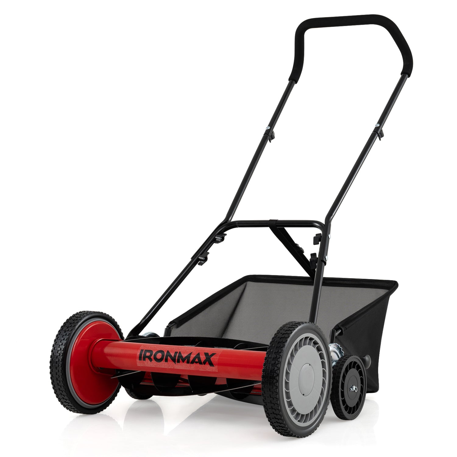 18 Inch Push Reel Lawn Mower 4-Position Adjustable with Removable Grass Catcher by DirectDeals