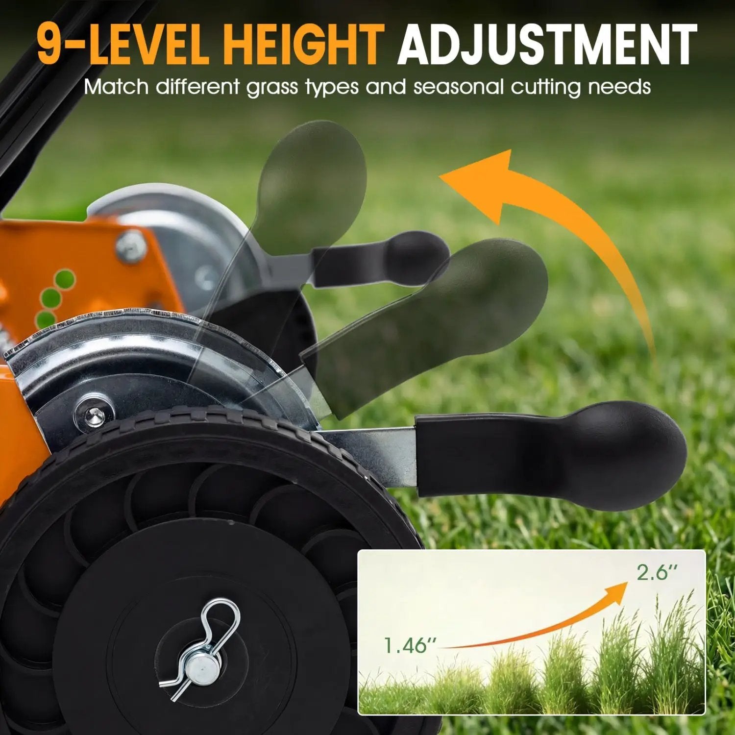 18 Inch Push Reel Lawn Mower 4-Position Adjustable with Removable Grass Catcher by DirectDeals