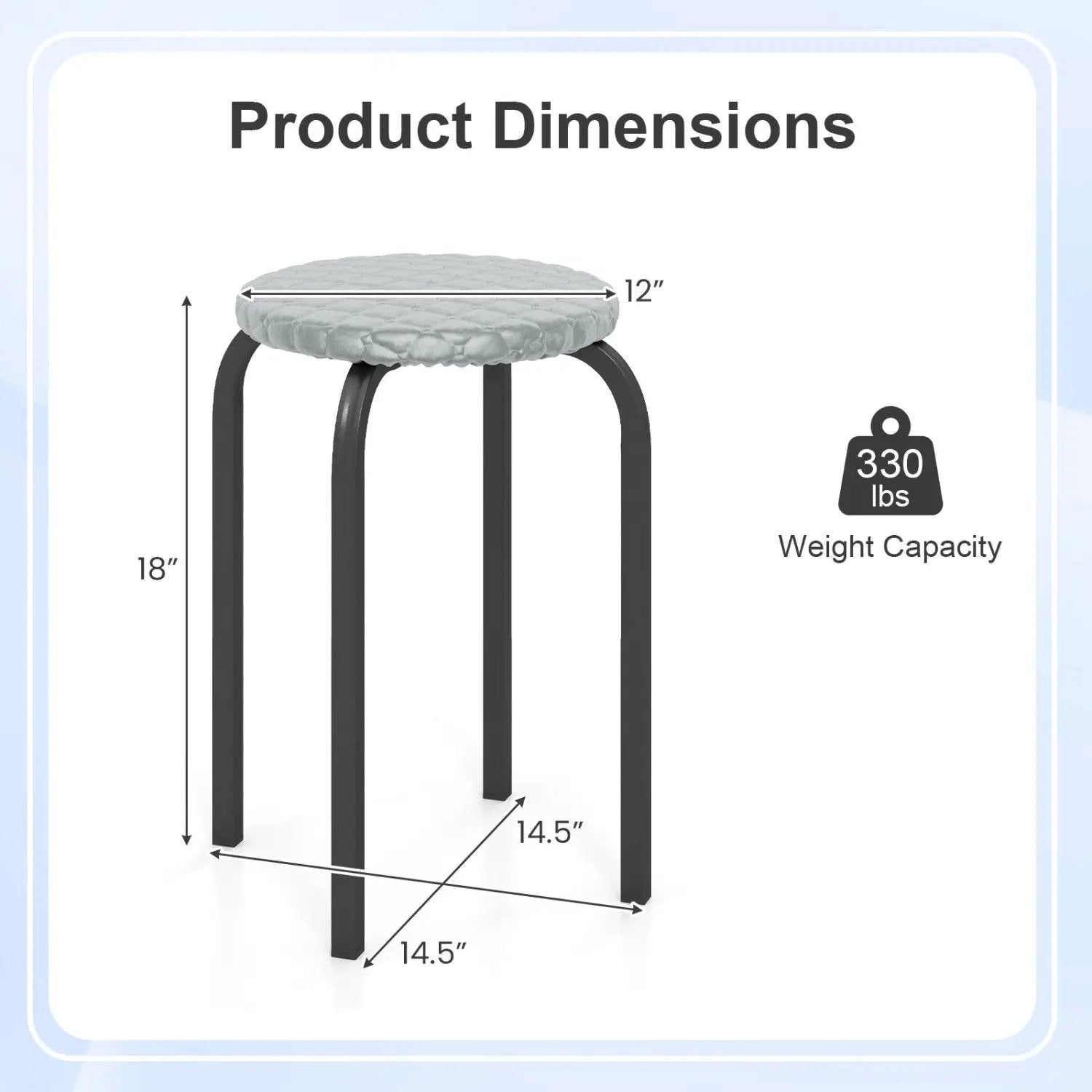 18-Inch Stackable Bar Stools with Washable Covers, Set of 6 by DirectDeals