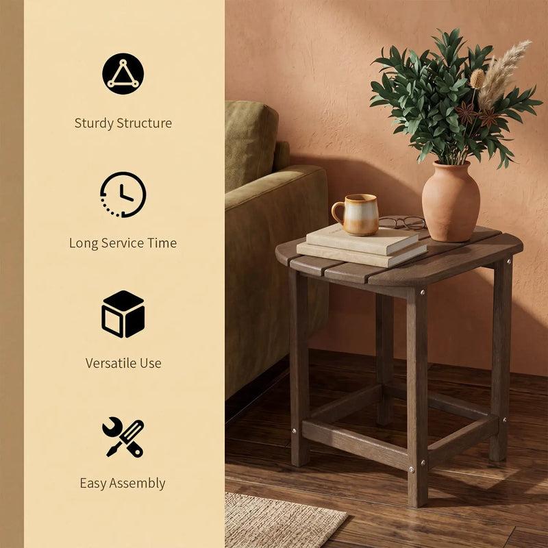 18" Weather Resistant Outdoor Side Table - HDPE Construction by DirectDeals