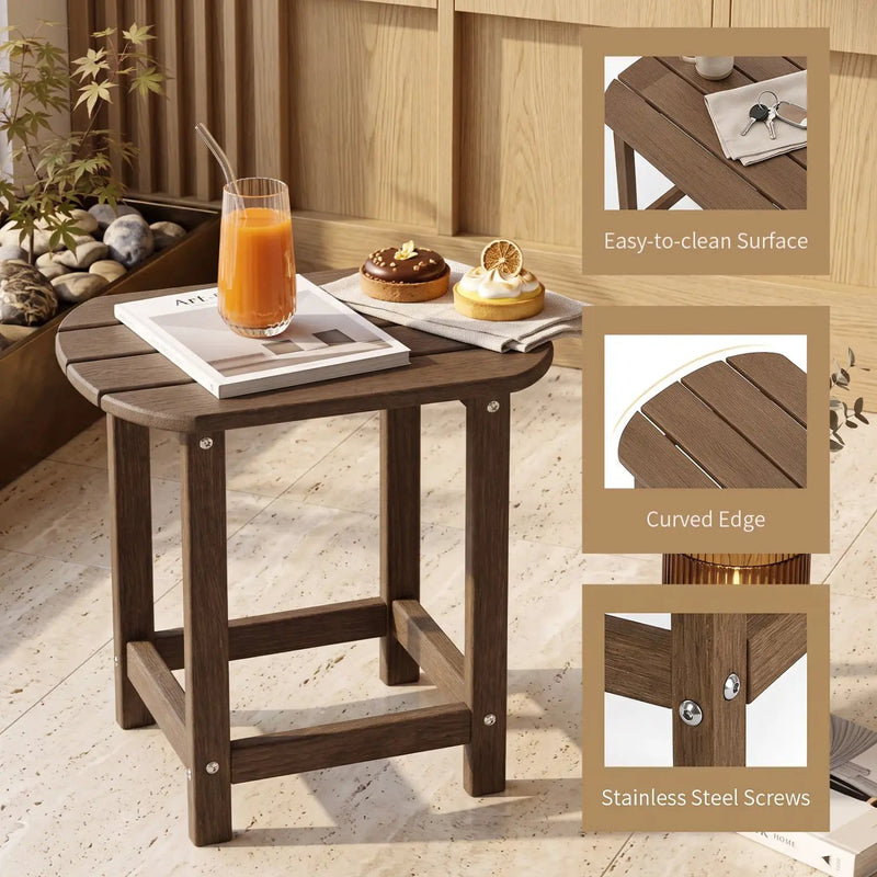 18" Weather Resistant Outdoor Side Table - HDPE Construction by DirectDeals
