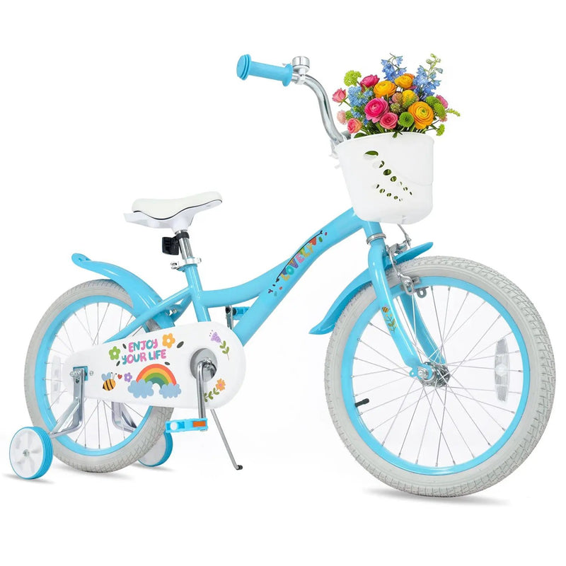Girls Bike 12-18 Inch with Training Wheels and Basket by DirectDeals