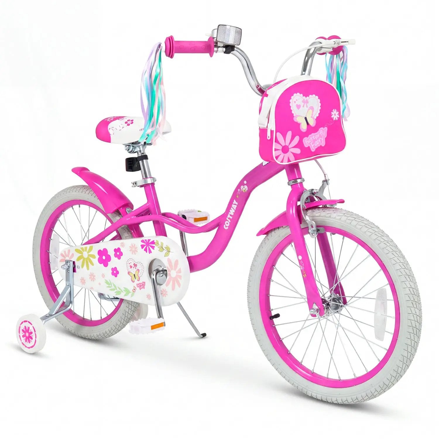 Girls Bike 12-18 Inch with Training Wheels and Front Bag by DirectDeals