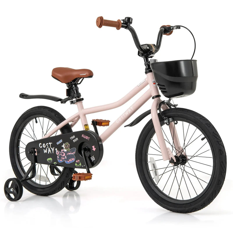 14 Inches Kids Bike with Basket and Adjustable Handlebar for 3-5 Years Old by DirectDeals