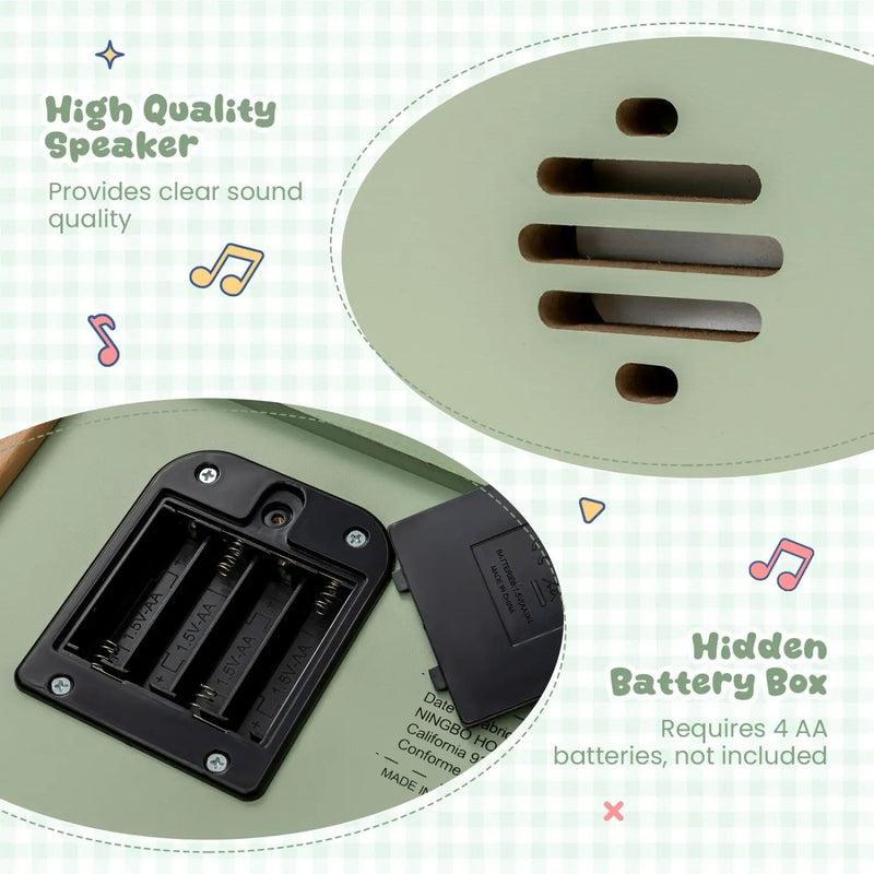18-Key Wooden Piano for Kids with Music Stand by DirectDeals