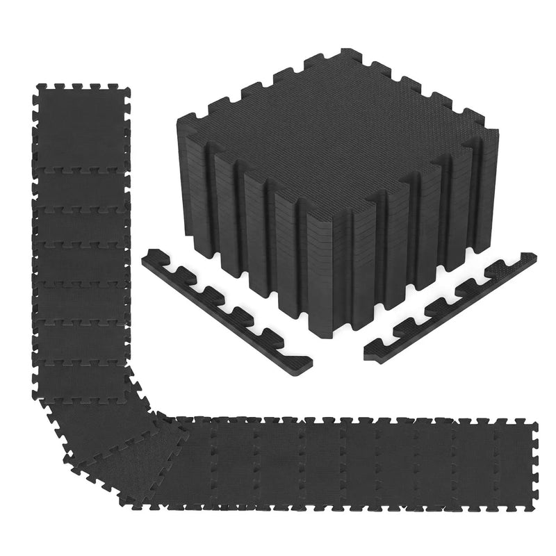 Interlocking EVA Foam Floor Tiles 18-Pack with Borders by DirectDeals